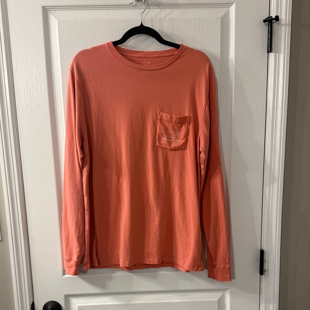 Vineyard Vines Men's Orange Long Sleeve Tee Size Medium